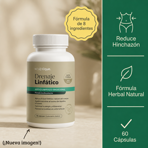 Sculptique™ | Cápsulas que Drenan Naturalmente la Hinchazón del Rostro, Abdomen y Piernas