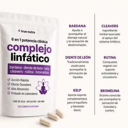 TrueNutra™ | Cápsulas que Drenan Naturalmente la Hinchazón del Rostro, Abdomen y Piernas
